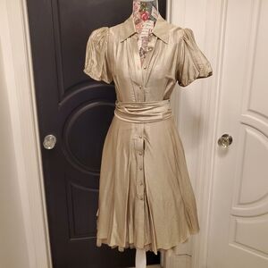 Adorable Champagne Party Dress, Sz 4-6